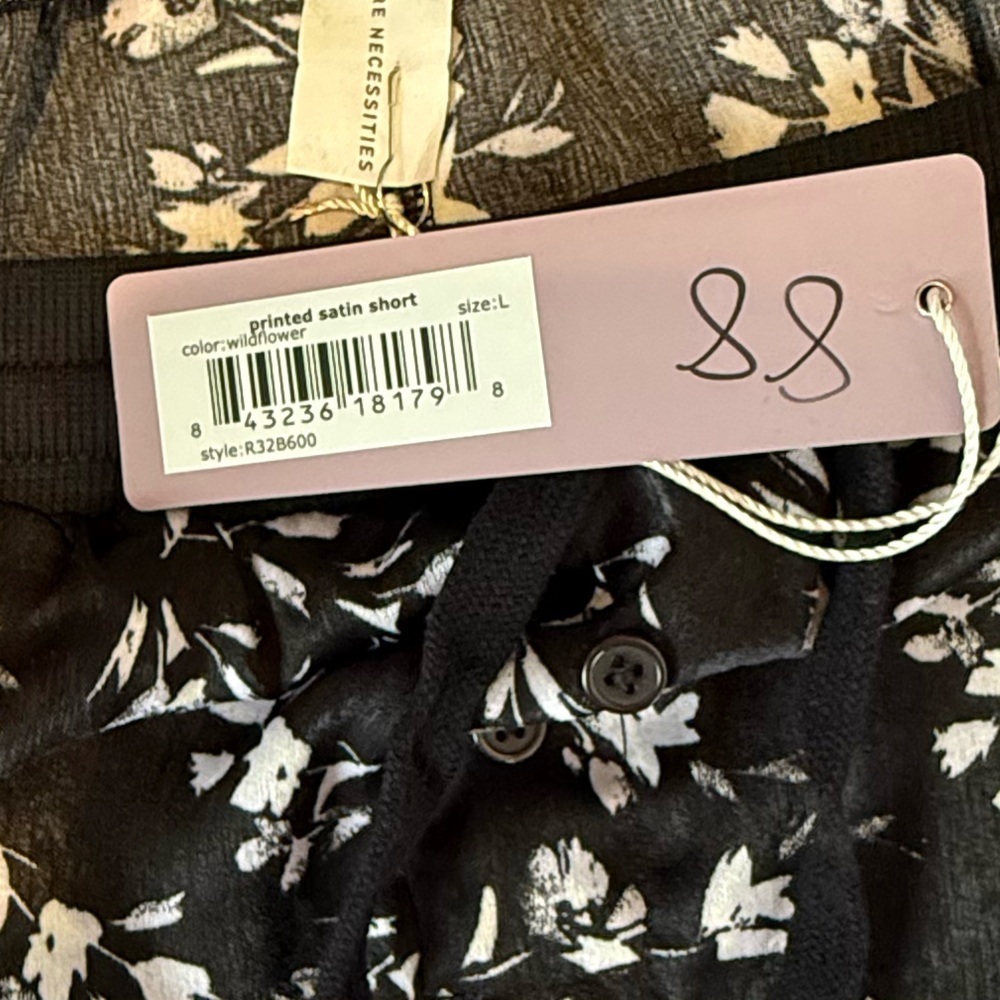 Bare Necessities Black/White Floral Short & Three Black Tops Lounge PJs - Picture 15 of 16